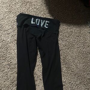 Victoria’s secret  Black angel Capri  with sequin Love Print